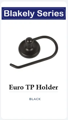 Black Euro toilet paper holder.