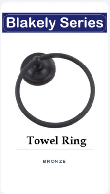 Bronze Blakely Series towel ring.
