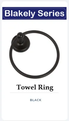 Black towel ring from the Blakely Series.