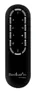 Black remote control with multiple buttons.